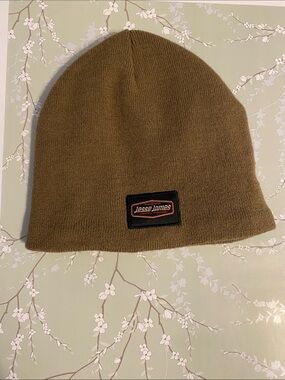 Jesse James Men's Women’s Brown Knit Beanie Hat Trademark Industrial Workwear